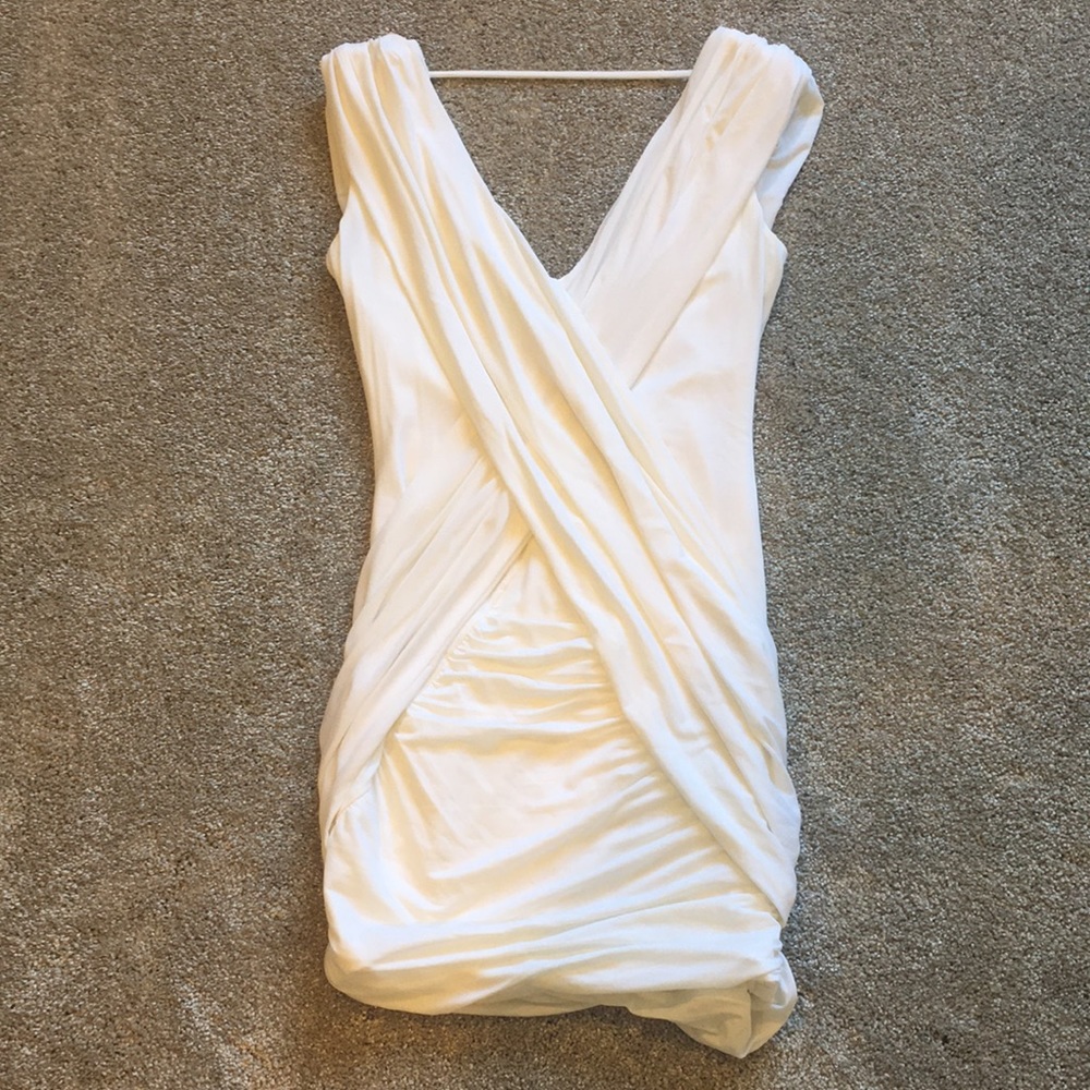 BCBG Draped White Mini Dress